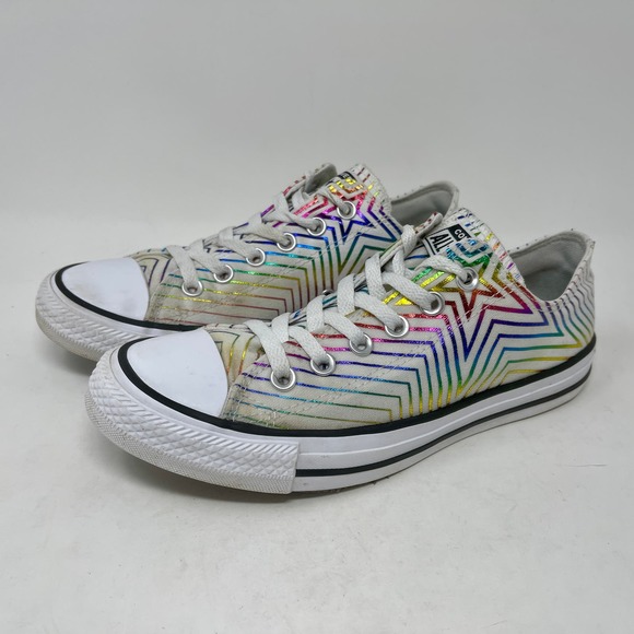 Converse All Star Sneakers Rainbow Star Women's 8 White 8.2.4:I.8.3 - Picture 6 of 13